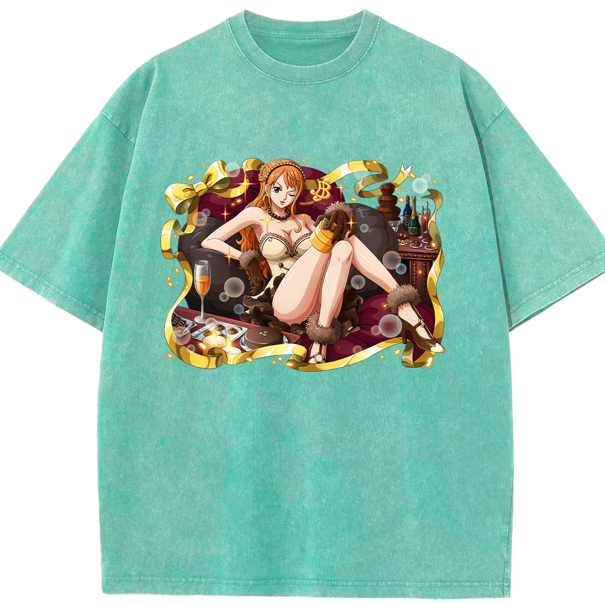 ワンピース ナミ ONE PIECE Nami 綿100% ヴィンテージ風 半袖Tシャツ（フロントプリント）